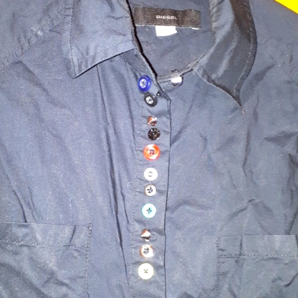 Black Diesel Dress XS Button Up Mid Lengh - Picture 2 of 7